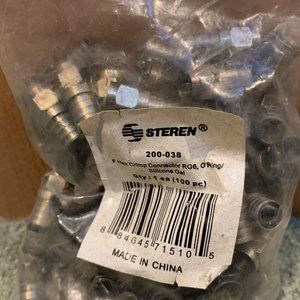 100 PCS. Coax Coaxial Cable Jack Adapter F-type Hex Crimp Connector #200-038